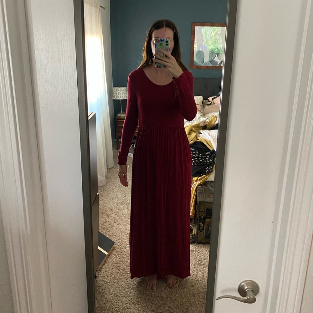 Maroon maxi dress